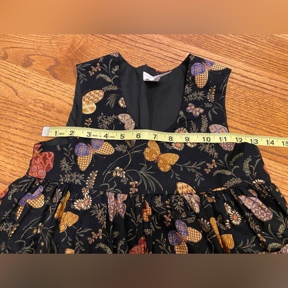 Easy Wear Butterfly Pattern Smock Vest Dress with Pockets - Picture 5 of 7